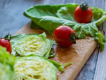 Verduras recién lavadas Verduras recién lavadas