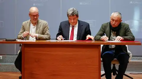 José Luis Escrivá, Unai Sordo y Pepe Álvarez