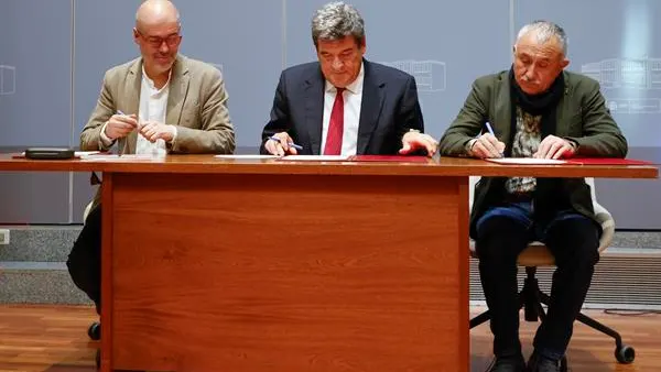 José Luis Escrivá, Unai Sordo y Pepe Álvarez José Luis Escrivá, Unai Sordo y Pepe Álvarez