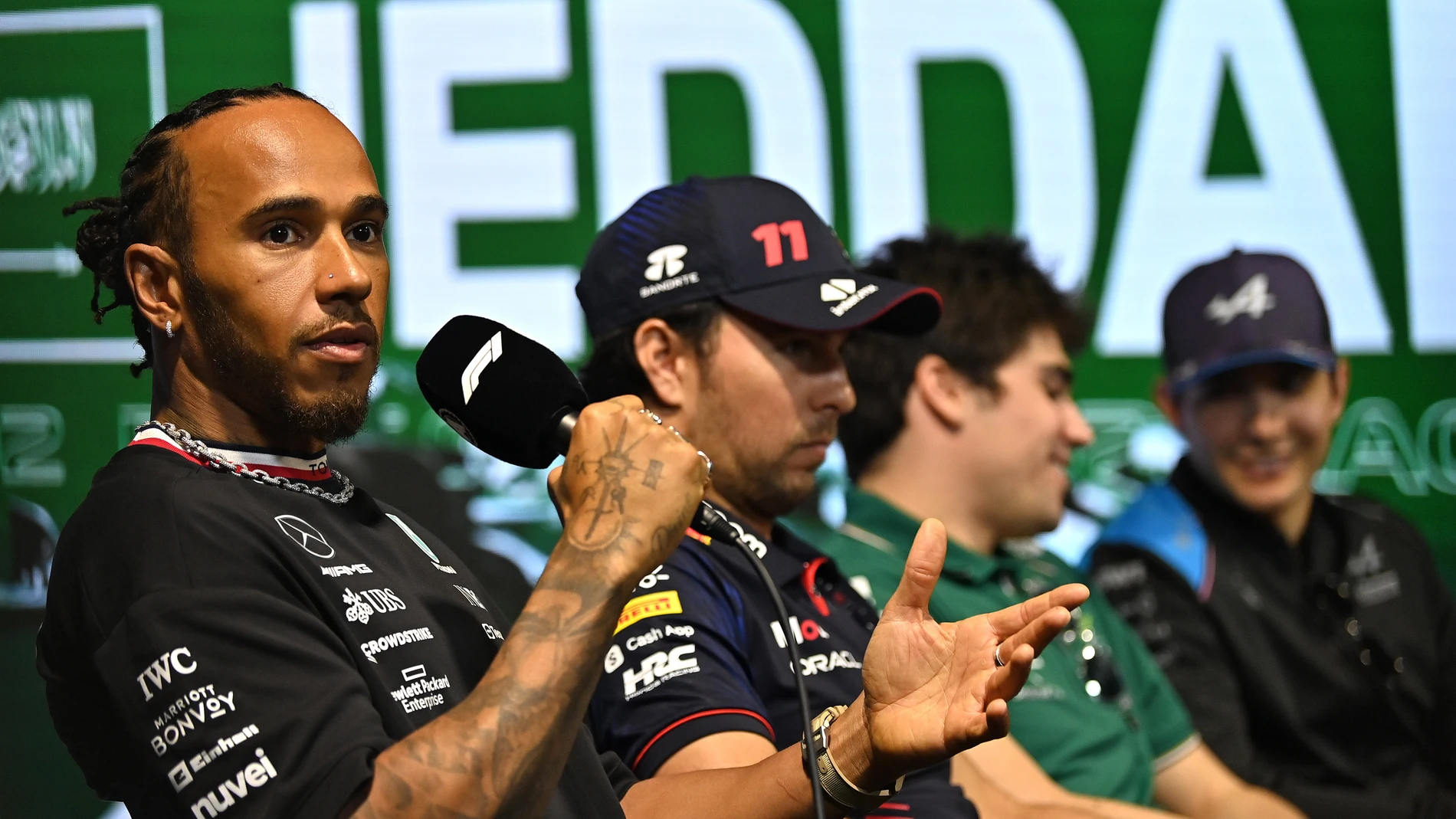 Lewis Hamilton, en la rueda de prensa de la FIA en Arabia Saudí