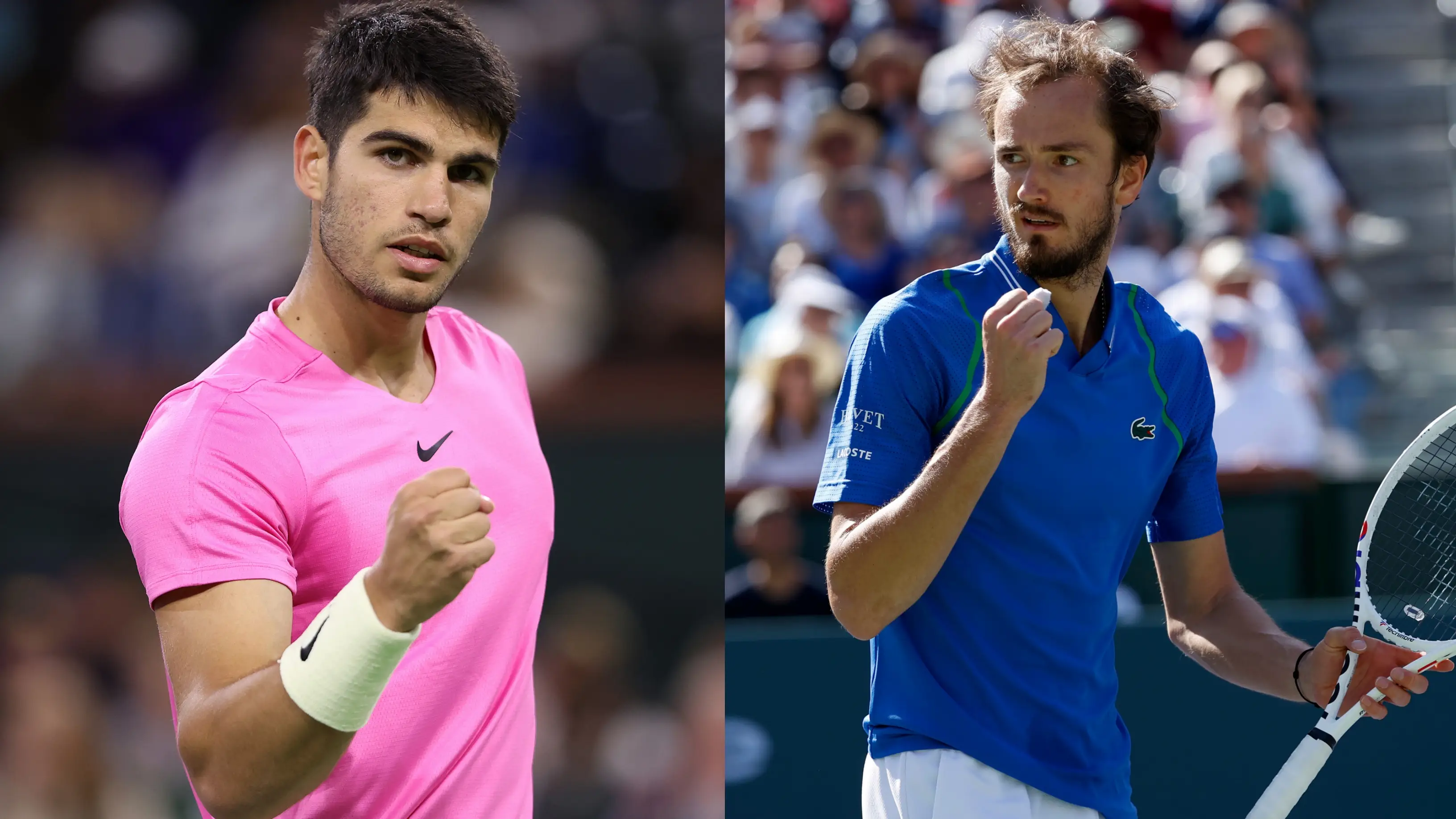 Carlos Alcaraz y Daniil Medvedev en el Masters 1.000 de Indian Wells 2023 Carlos Alcaraz y Daniil Medvedev en el Masters 1.000 de Indian Wells 2023