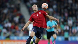 Erling Haaland, en un partido con Noruega