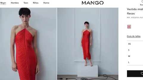 Vestido invitada rojo flecos Vestido invitada rojo flecos