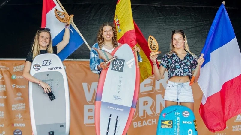 Nia Suardíaz, en el podio de la prueba celebrada en Nueva Zelanda Nia Suardíaz, en el podio de la prueba celebrada en Nueva Zelanda