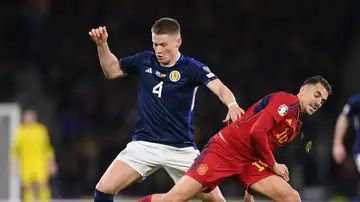 Ceballos pierde el balón ante McTominay Ceballos pierde el balón ante McTominay