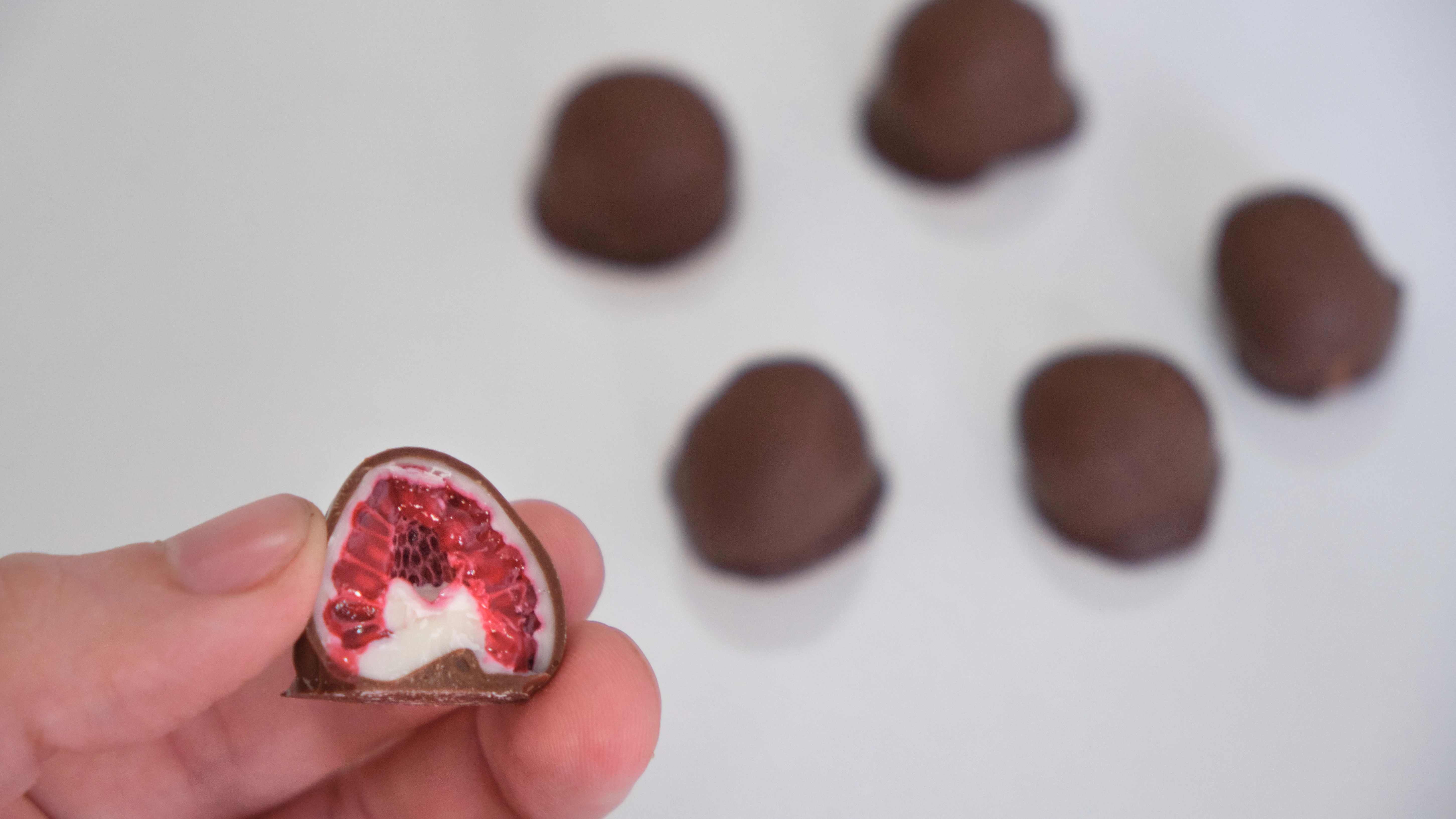 Bombones de frambuesa Bombones de frambuesa