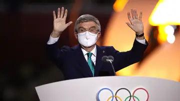Thomas Bach, presidente del COI, en los Juegos de Tokio