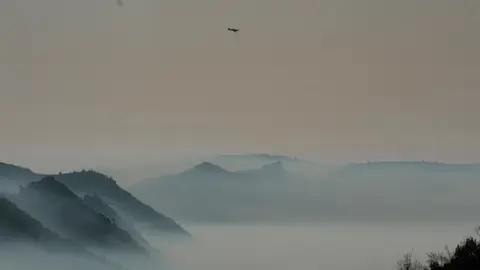 Vista del humo del incendio en Villanueva de Viver, Castellón Vista del humo del incendio en Villanueva de Viver, Castellón