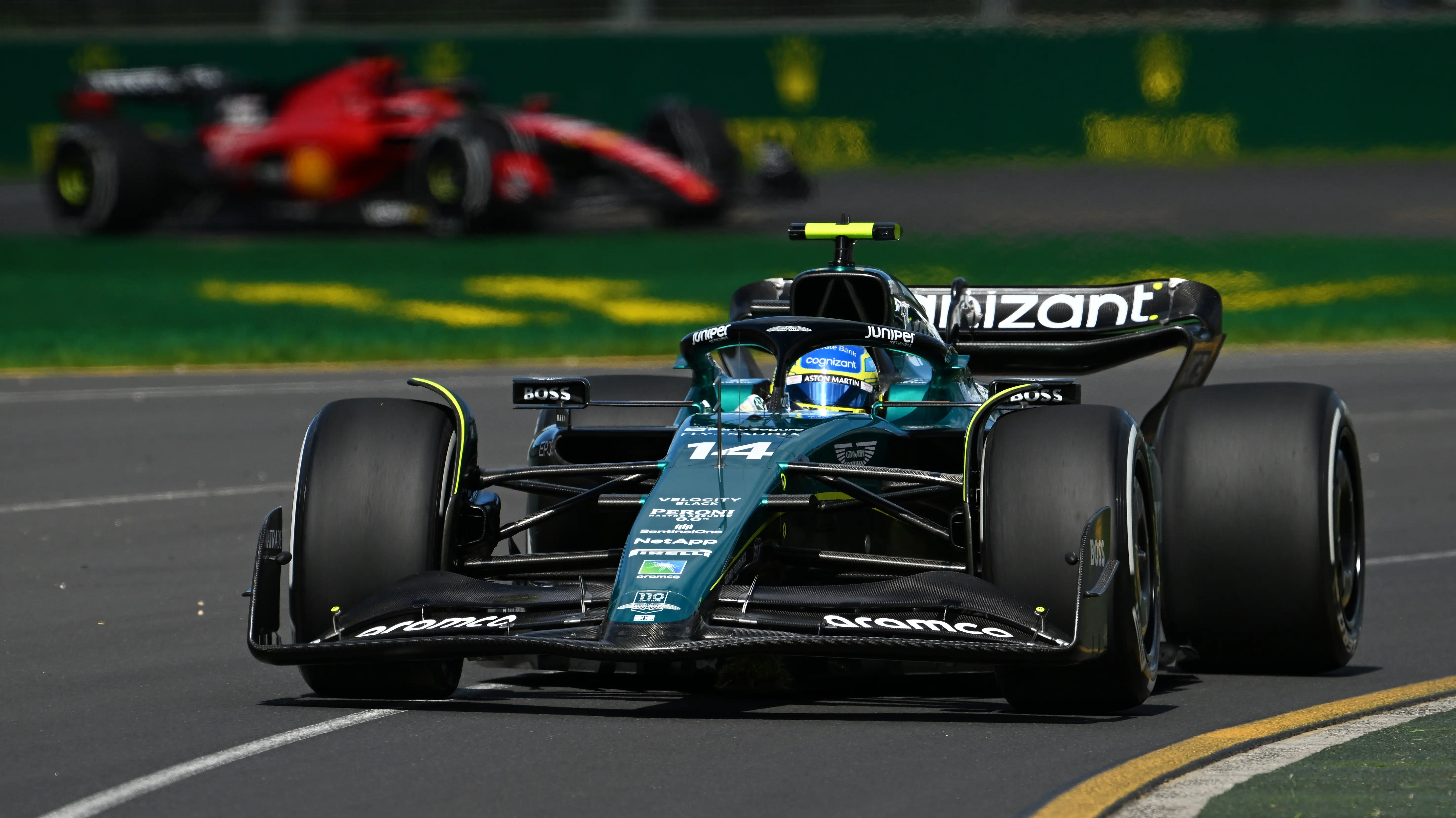 Fernando Alonso en el circuito de Melbourne Park Fernando Alonso en el circuito de Melbourne Park