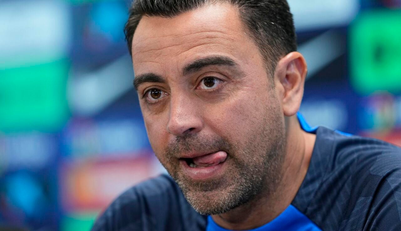 Xavi Hernández en rueda de prensa