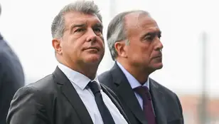 Joan Laporta, presidente del Barça y Rafael Yuste, vicepresidente deportivo 