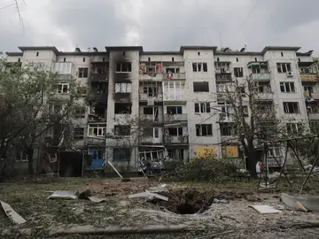 Imagen de los bombardeos sobre la ciudad ucraniana de Bajmut Imagen de los bombardeos sobre la ciudad ucraniana de Bajmut