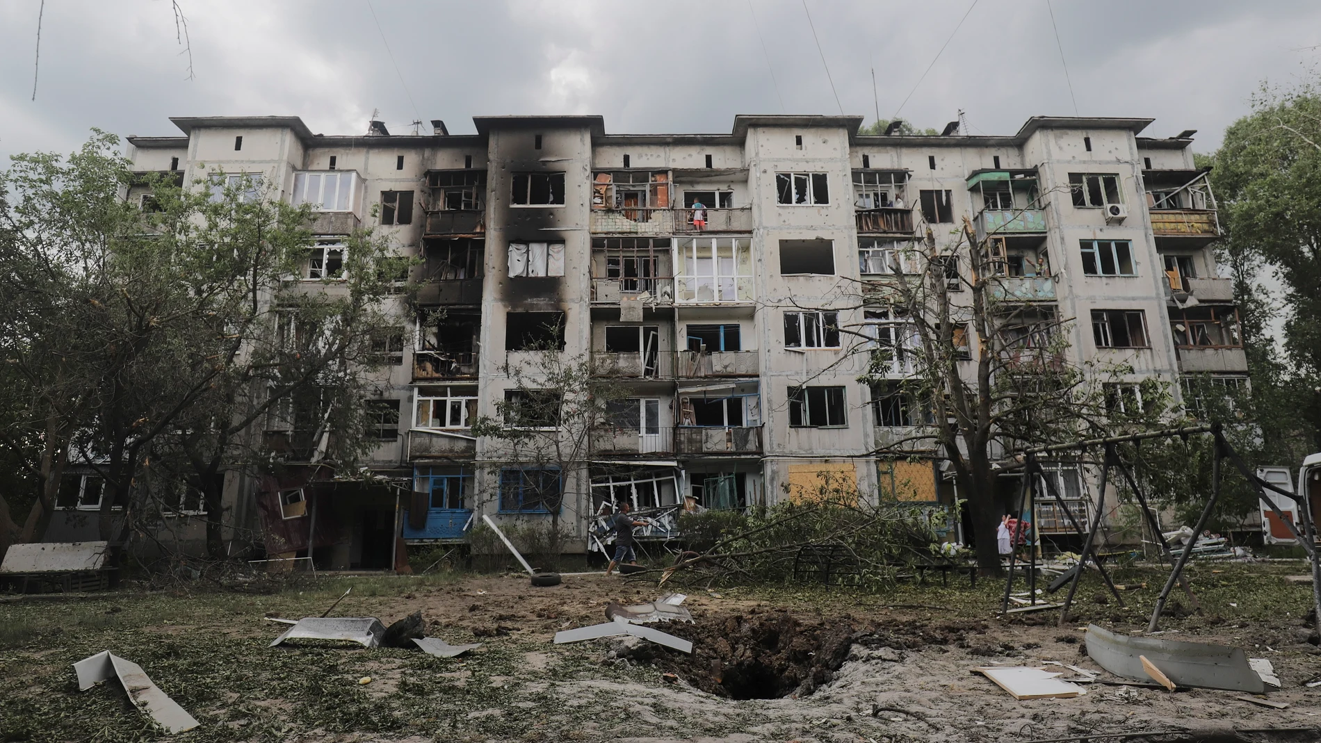 Imagen de los bombardeos sobre la ciudad ucraniana de Bajmut