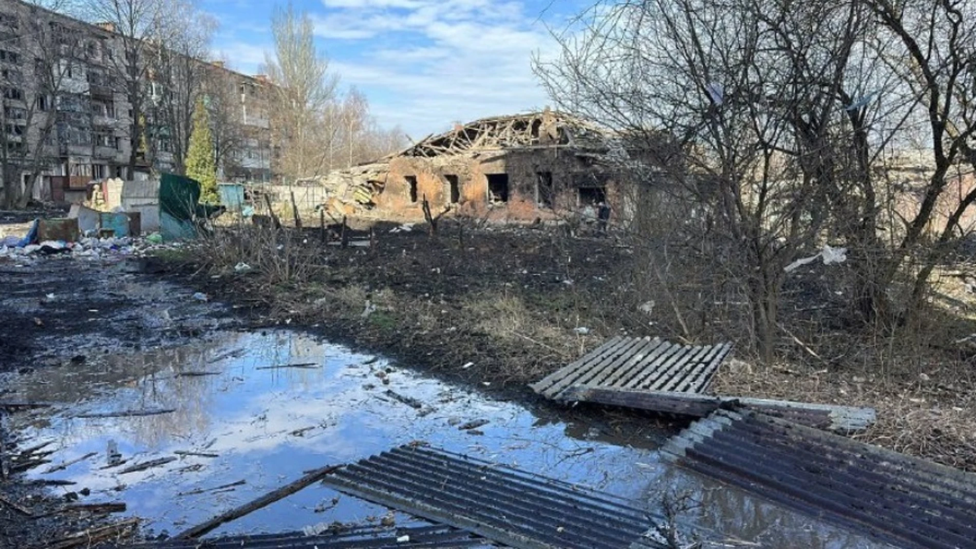 Bombardeo ruso en Kostiantinivka