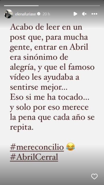 Mensaje de Elena Furiase