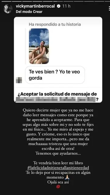 Vicky Martín Berrocal responde a un seguidor Vicky Martín Berrocal responde a un seguidor