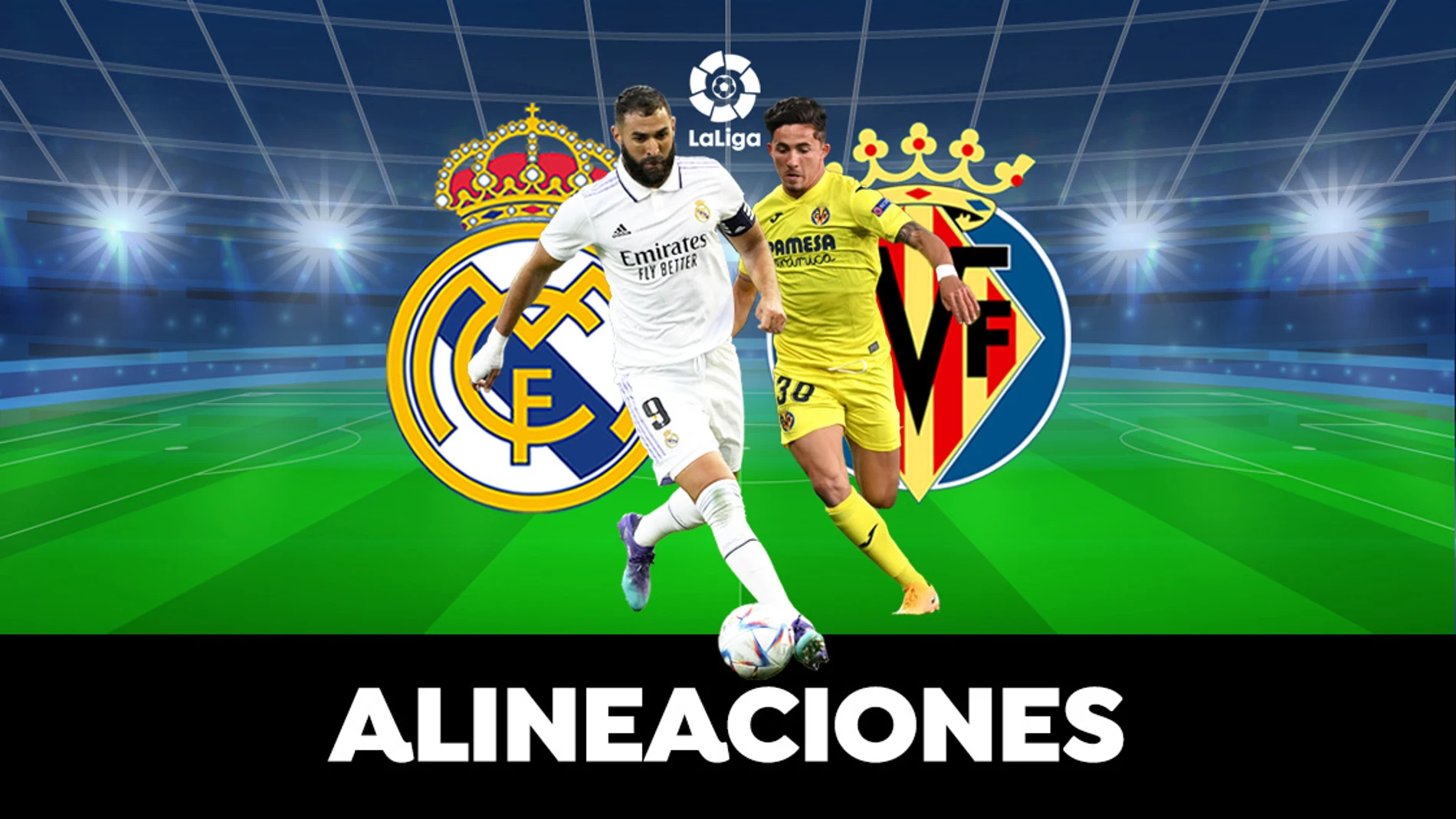 Real Madrid - Villarreal: Alineaciones de Liga