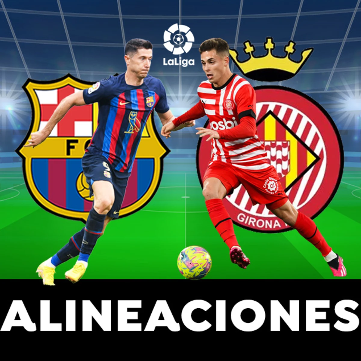 Alineacions de: futbol club barcelona - girona fc