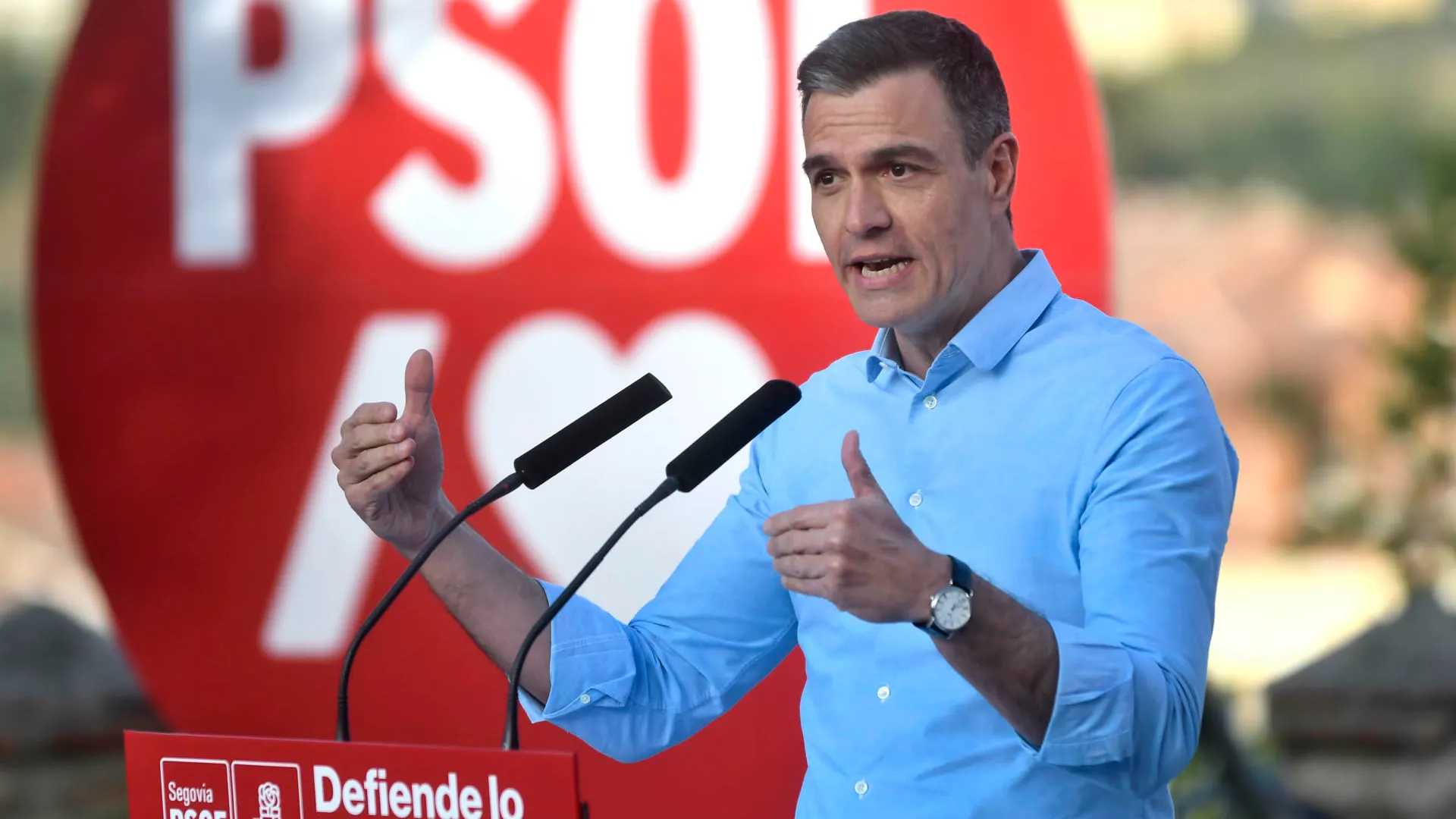El presidente del Gobierno y secretario general del PSOE, Pedro Sánchez, durante un acto del partido en Segovia El presidente del Gobierno y secretario general del PSOE, Pedro Sánchez, durante un acto del partido en Segovia