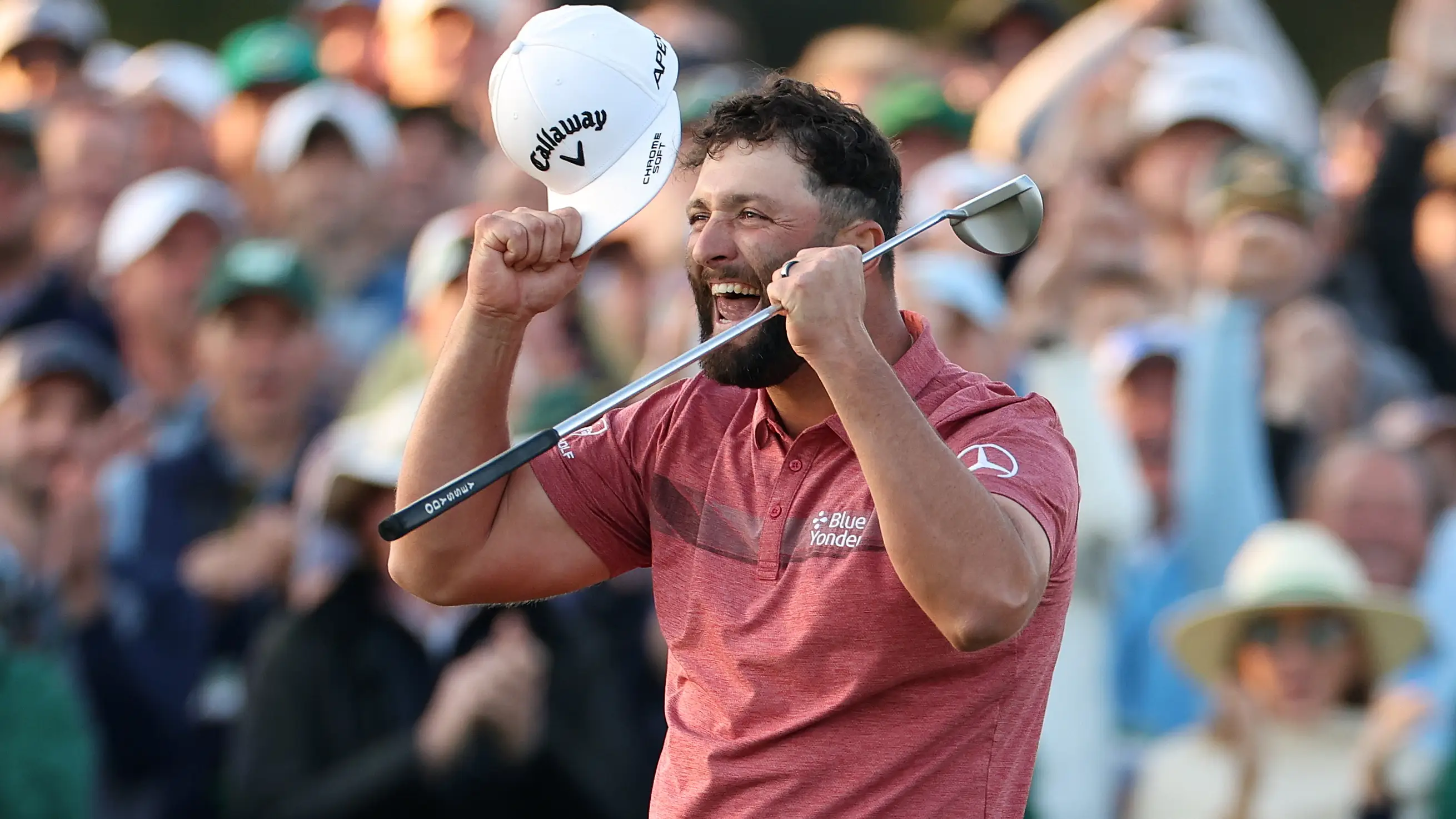 John Rahm celebra con efusividad su triunfo en el Masters de August