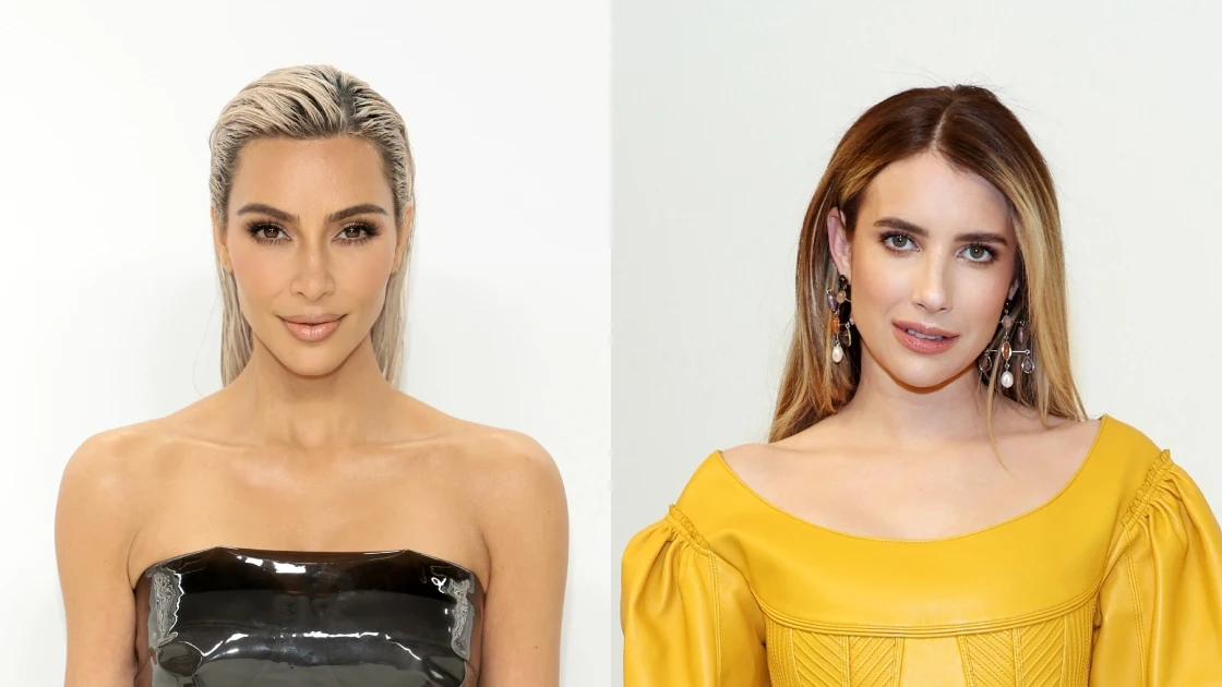 Kim Kardashian y Emma Roberts 