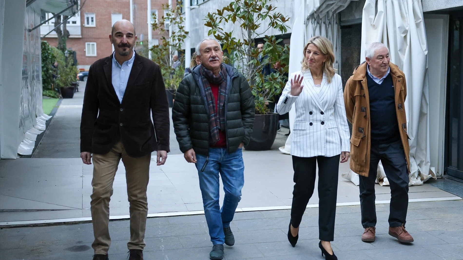 Fernando Luján de Frías, Pepe Álvarez; Yolanda Díaz y Suso Díaz Fernando Luján de Frías, Pepe Álvarez; Yolanda Díaz y Suso Díaz