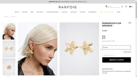 Pendientes flor dorados Pendientes flor dorados