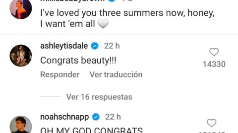 Noah Schnapp ('Stranger Things') escribe este mensaje a Millie Bobby Brown tras saber que se va a casar con Jake Bongiovi