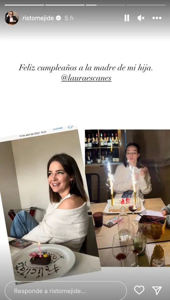 Risto Mejide felicita a Laura Escanes por su 27 cumpleaños