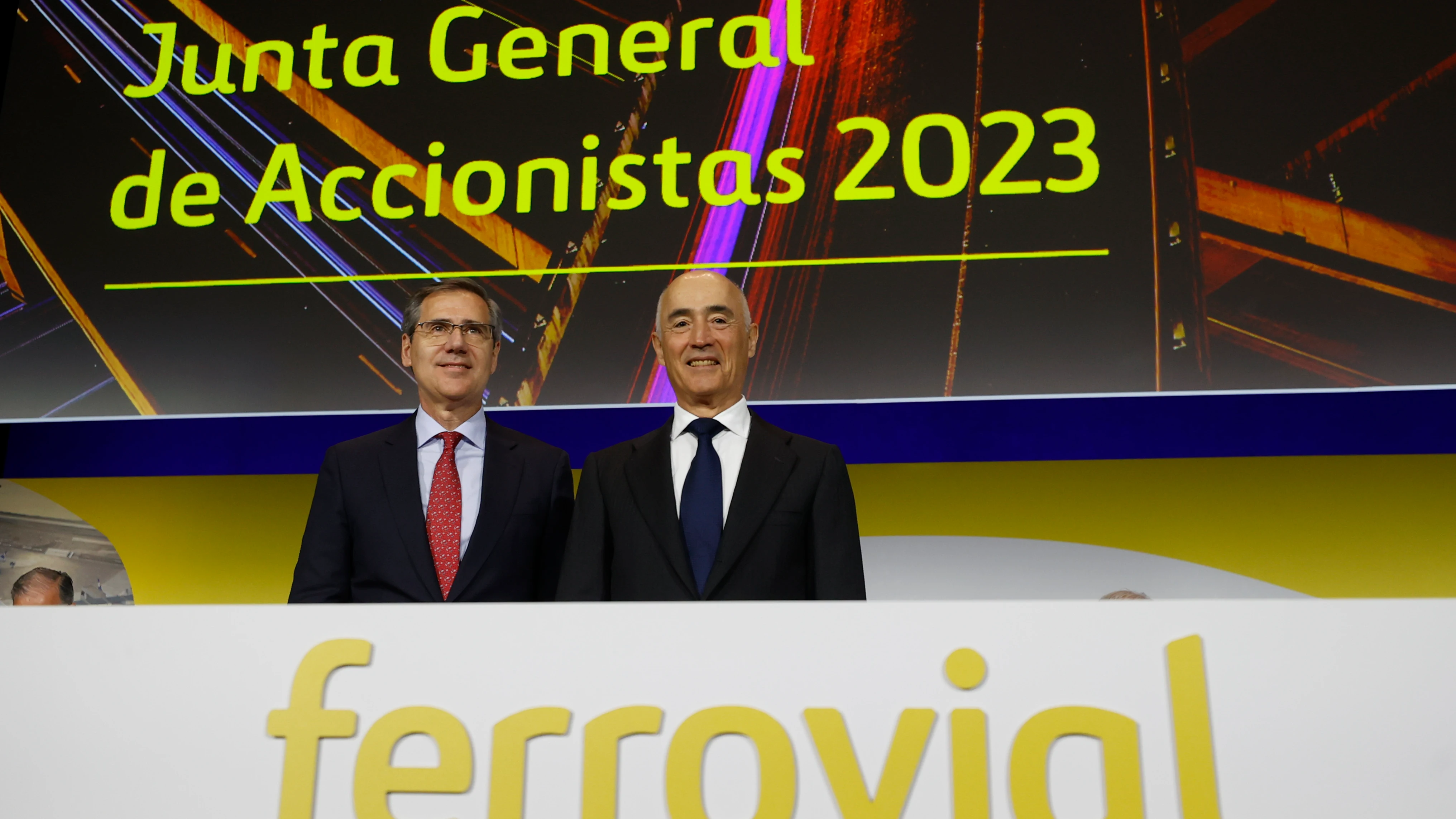 El presidente de Ferrovial, Rafael del Pino, junto al consejero delegado, Ignacio Madridejos El presidente de Ferrovial, Rafael del Pino, junto al consejero delegado, Ignacio Madridejos