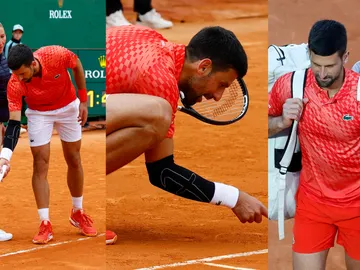 Novak Djokovic, en su partido ante Musetti en Montecarlo Novak Djokovic, en su partido ante Musetti en Montecarlo