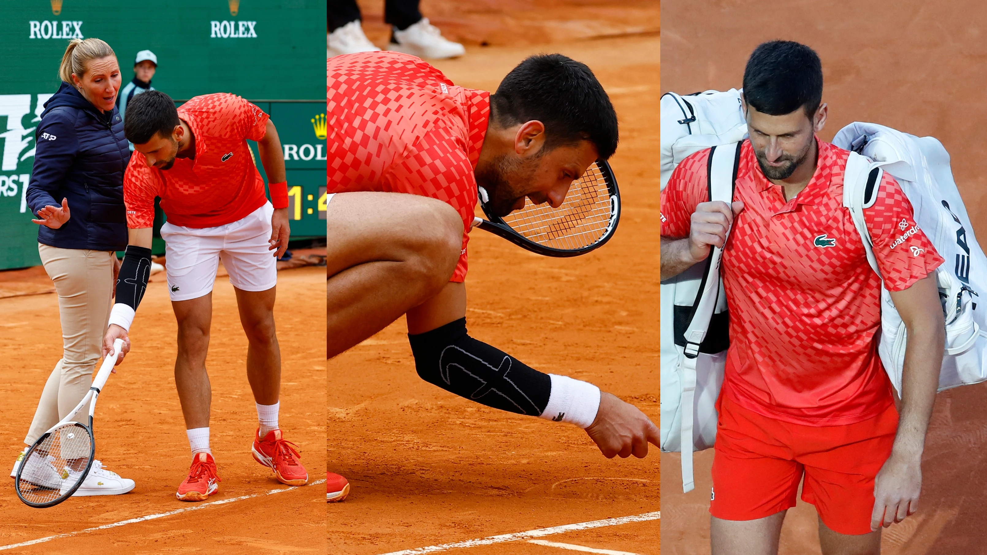 Novak Djokovic, en su partido ante Musetti en Montecarlo Novak Djokovic, en su partido ante Musetti en Montecarlo
