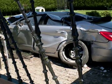 Coche accidentado en A Coruña