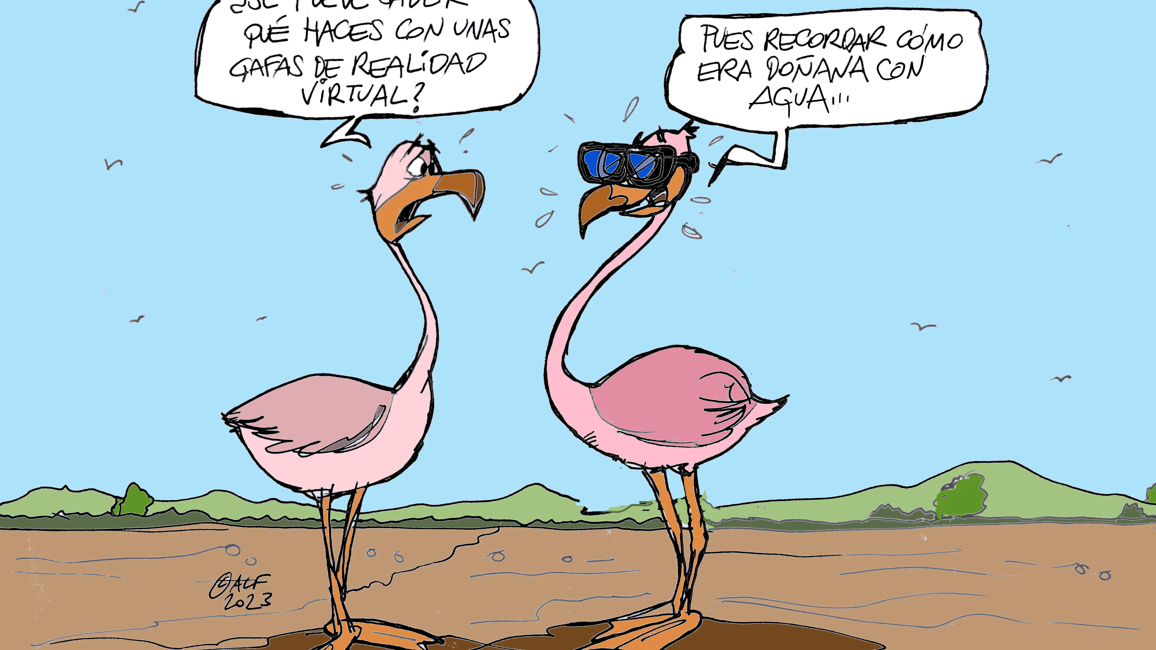 Viñeta 222 con la situación de Doñana como protagonista Viñeta 222 con la situación de Doñana como protagonista