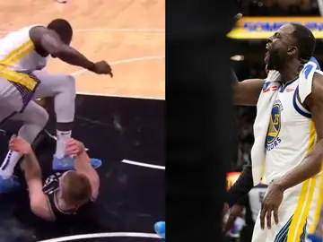 Draymond Green, en el momento de pisar a Domantas Sabonis Draymond Green, en el momento de pisar a Domantas Sabonis