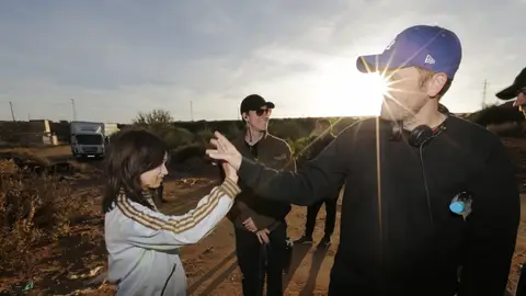 Elena Matic y Tomás Peña durante el rodaje Elena Matic y Tomás Peña durante el rodaje