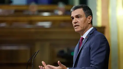 El presidente del Gobierno, Pedro Sánchez, durante su intervención en el pleno del Congreso El presidente del Gobierno, Pedro Sánchez, durante su intervención en el pleno del Congreso