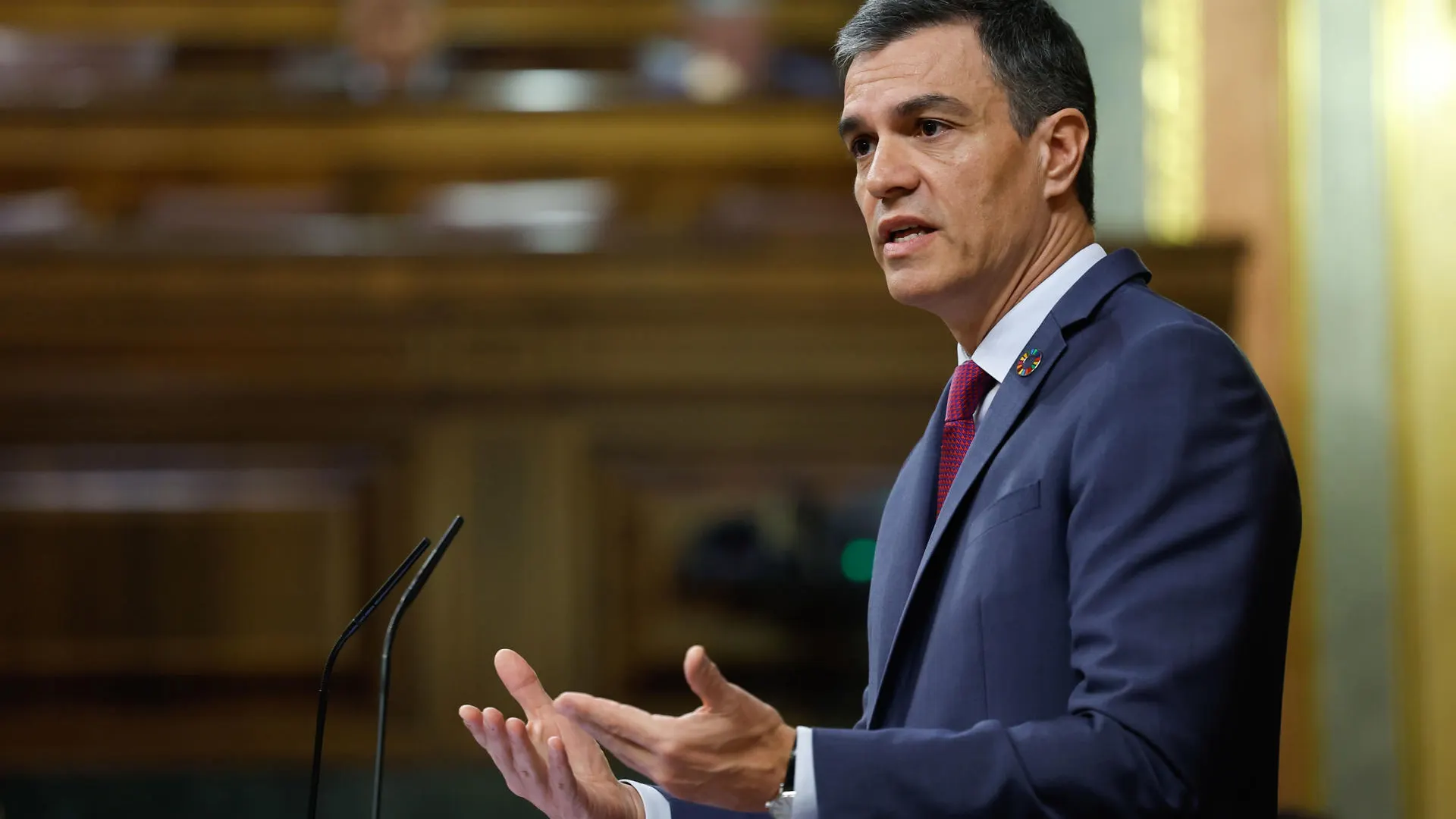 El presidente del Gobierno, Pedro Sánchez, durante su intervención en el pleno del Congreso El presidente del Gobierno, Pedro Sánchez, durante su intervención en el pleno del Congreso