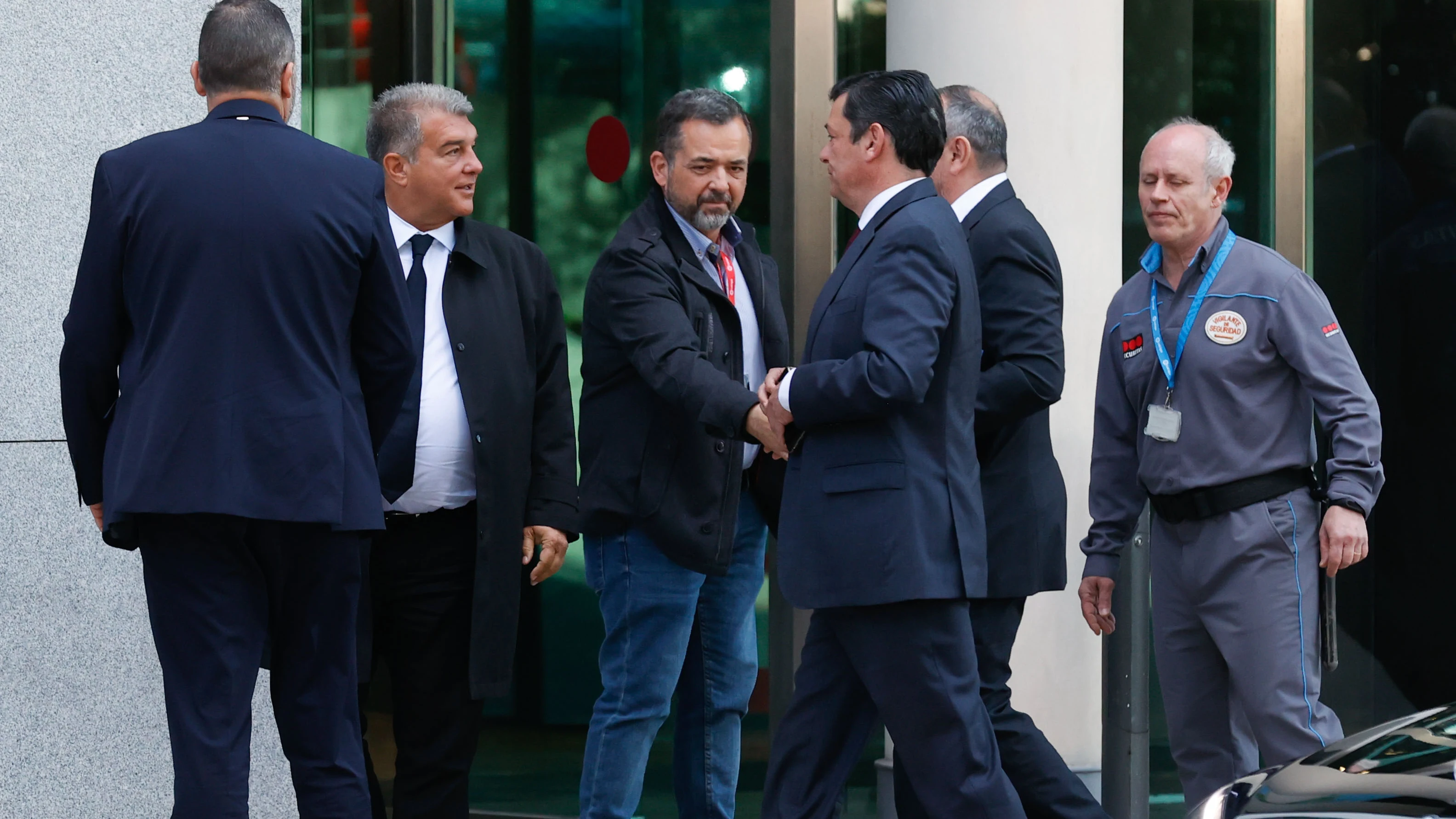 Joan Laporta, en el exterior de la sede de LaLiga