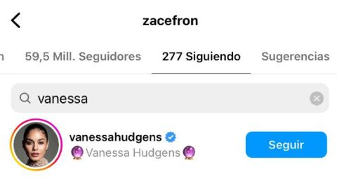 Zac Efron empieza a seguir a Vanessa Hudgens en Instagram