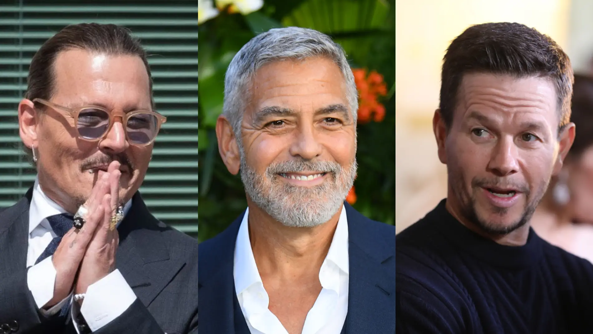 Johnny Depp George Clooney y Mark Wahlberg