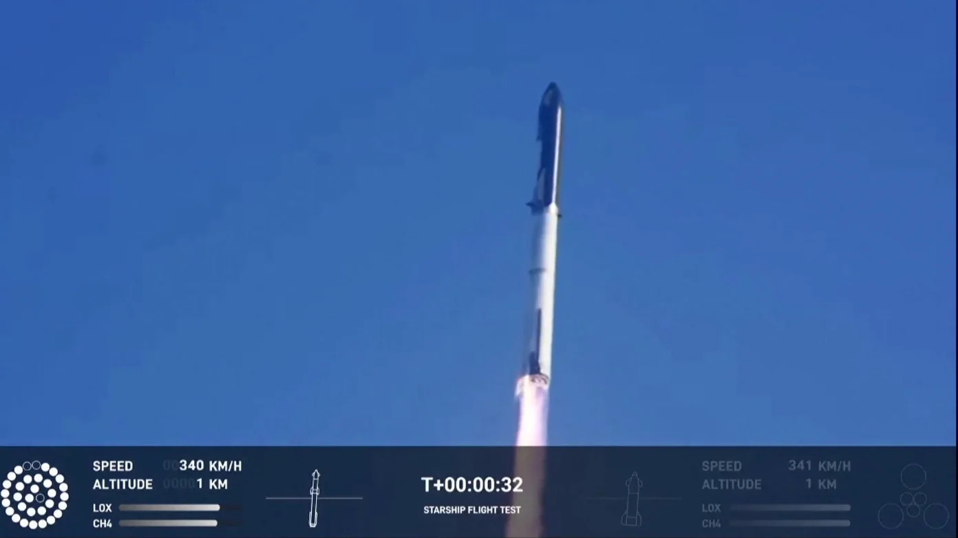 El megacohete Starship de Elon Musk explota nada más despegar. El megacohete Starship de Elon Musk explota nada más despegar.