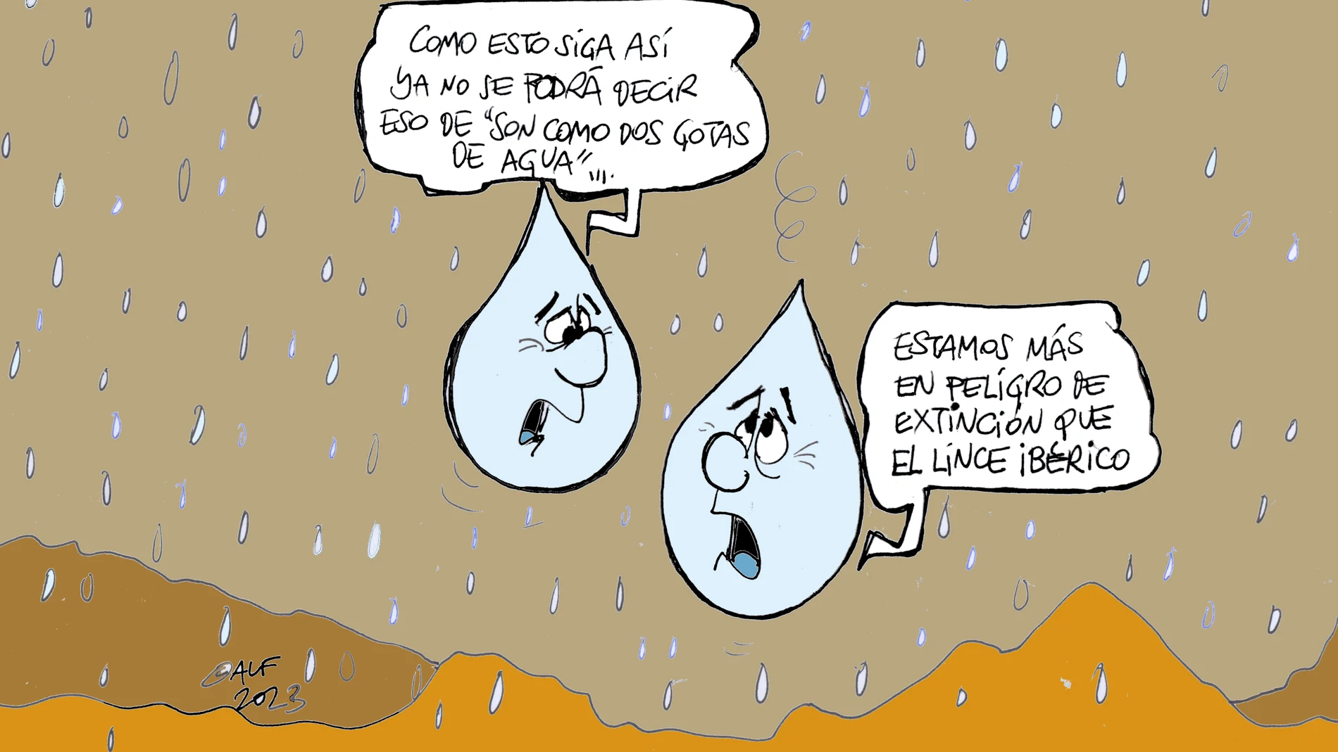 La sequía, protagonista de la viñeta gráfica de Alfredo Boto-Hervás