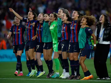 El Barça Femení celebra el pase a la final de la Champions El Barça Femení celebra el pase a la final de la Champions
