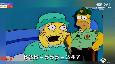 El teléfono de una empresa de Alcantarilla (Murcia), en Los Simpson El teléfono de una empresa de Alcantarilla (Murcia), en Los Simpson