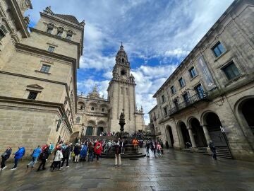 Peregrinos en Santiago de Compostela
