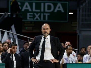 Chus Mateo, en un partido con el Real Madrid