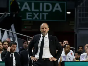 Chus Mateo, en un partido con el Real Madrid Chus Mateo, en un partido con el Real Madrid