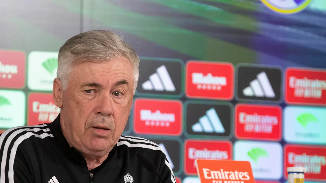 Ancelotti, en rueda de prensa con el Real Madrid