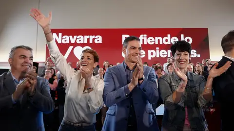 El presidente del Gobierno, Pedro Sánchez, en un acto de la precampaña en Pamplona El presidente del Gobierno, Pedro Sánchez, en un acto de la precampaña en Pamplona